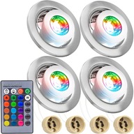 4x STRIEBORNÉ RGB LED SVETLÁ SET S DIAĽKOVÝM STROPNÝM SVETROM 4x STRIEBORNÉ RGB LED SVETLÁ SET S DIAĽKOVÝM STROPNÝM SVETROM