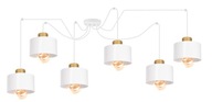 LUSTROVÁ LAMPA ZÁVISNÁ PAVÚK BIELA 6xE27 STROP LUSTROVÁ LAMPA ZÁVISNÁ PAVÚK BIELA 6xE27 STROP