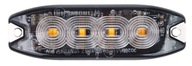 Ploché zábleskové svietidlo 4x3W LED R65 R10 12/24V IP68