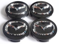 4 x Krytky emblémov na ráfiky MAZDA 57 mm čierna 3D 4 x Krytky emblémov na ráfiky MAZDA 57 mm čierna 3D
