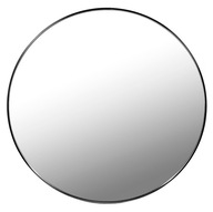 okrúhle nástenné zrkadlo, podkrovný rám, ČIERNA, 60 cm
