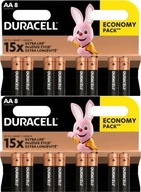 Základné alkalické batérie Duracell AA / LR6 8 ks x2 Základné alkalické batérie Duracell AA / LR6 8 ks x2