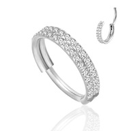 PIERCING Clicker náušnice Strieborné zirkóny v 2 radoch Lobe Helix 1,2/10 PIERCING Clicker náušnice Strieborné zirkóny v 2 radoch Lobe Helix 1,2/10