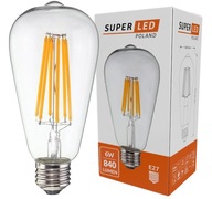 LED žiarovka E27 Filament 6W Edison Decorative ST64