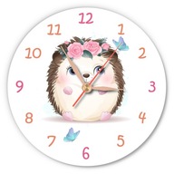 Tiché nástenné hodiny pre deti ježko roztomilý ježko