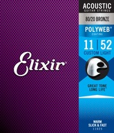 Struny pre akustickú gitaru Elixir PolyWeb 11-52