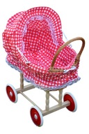 WICKER kočík pre bábiky, červený WICKER kočík pre bábiky, červený