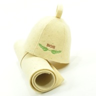 Sauna / sacia sada - Klobúk, podložka / koberček -L Sauna / sacia sada - Klobúk, podložka / koberček -L