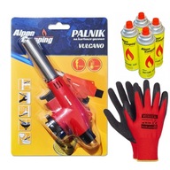 Plynový horák na kartuše Alpen Camping Vulcano + 4 ks PLYN + RUKAVICE Plynový horák na kartuše Alpen Camping Vulcano + 4 ks PLYN + RUKAVICE
