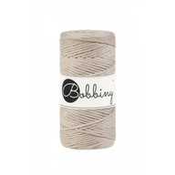 Bobbins Točená šnúrka pre makramé - béžová 3mm Bobbins Točená šnúrka pre makramé - béžová 3mm