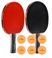 Sada na stolný tenis na ping pong 2 rakety + 6 loptičiek Sada na stolný tenis na ping pong 2 rakety + 6 loptičiek