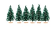 Ozdobné vianočné stromčeky 5 cm, 6 kusov zelené
