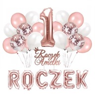 Sada BALÓNOV VÝROČIE číslo 1 narodeniny ROSE GOLD Sada BALÓNOV VÝROČIE číslo 1 narodeniny ROSE GOLD
