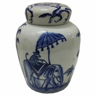 DKD Home Decor Porcelánová slonia váza Modrá 1