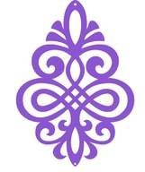 Prívesok ornament, prelamovaná dekorácia Z1a spodná fialová