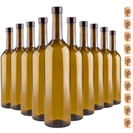 10x Fľaša na víno alkohol na vínny mušt Bordeaux 750 ml SET S KORKY 10x Fľaša na víno alkohol na vínny mušt Bordeaux 750 ml SET S KORKY