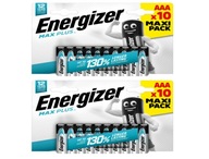20x batéria Energizer MAX PLUS AAA R3 1,5V 20x batéria Energizer MAX PLUS AAA R3 1,5V
