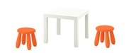 Stôl IKEA LACK + dve stoličky MAMMUT pre deti