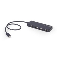 Gembird Hub USB-C 4-port (čierny)