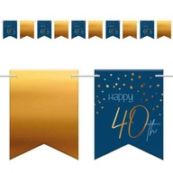 Veniec s nápisom HAPPY 40th blue GOLD Veniec s nápisom HAPPY 40th blue GOLD