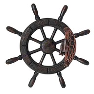 Vintage Ship Wheel Drevený nástenný záves 32x3x32cm