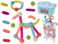 Magnetické bloky pre malé deti, 100 prvkov Magnetické bloky pre malé deti, 100 prvkov