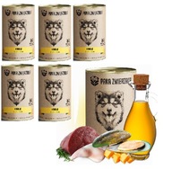 Pet Box Mokré krmivo 6 kusov, každé 400 g, králik a kanec s tekvicou