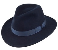 Námornícka modrá pánska fedora klobúk Witleather Skoczów
