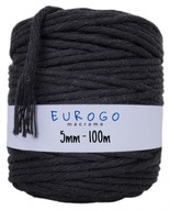 ČIERNA BAVLNENÁ Šnúrka PRE MACRAME 100m 5mm ČIERNA BAVLNENÁ Šnúrka PRE MACRAME 100m 5mm