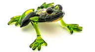 Sklenená figúrka sediacej žaby SOCHA