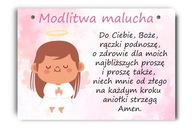 Ružová tabuľa s anjelom, modlitba batoľaťa, A4 Ružová tabuľa s anjelom, modlitba batoľaťa, A4