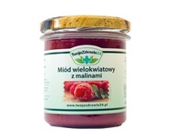 Surový PRAVÝ prírodný med s MALINAMI 400g Surový PRAVÝ prírodný med s MALINAMI 400g