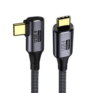 Pletený KÁBEL USB4 40 GBPS TYP-C až TYP-C UHEL 90 STUPŇOV ČIERNA 1 METER Pletený KÁBEL USB4 40 GBPS TYP-C až TYP-C UHEL 90 STUPŇOV ČIERNA 1 METER
