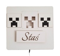 MINECRAFT LED nočná lampa s názvom, 3D sieť MINECRAFT LED nočná lampa s názvom, 3D sieť