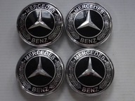 4x Stredové krytky Emblémy na ráfiky MERCEDES 60 mm čierne 4x Stredové krytky Emblémy na ráfiky MERCEDES 60 mm čierne