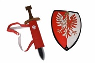 Sada rytiersky kráľovský štít meč 52 pošva