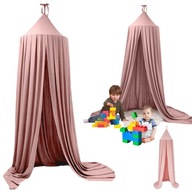 Baldachýnový záves teepee stan visiaci nad posteľou, detská postieľka do ružovej izby