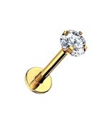 PIERCING Zlaté náušnice Labret so zirkónom Helix Lobe Titanium 1,2/8/4 PIERCING Zlaté náušnice Labret so zirkónom Helix Lobe Titanium 1,2/8/4