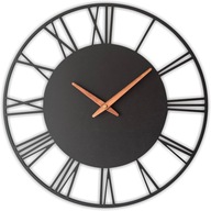 Veľké rímske nástenné hodiny Retro loft čierne drevo 50 cm. Veľké rímske nástenné hodiny Retro loft čierne drevo 50 cm.