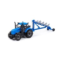 Traktor Progress s modrým pluhom v krabici Traktor Progress s modrým pluhom v krabici