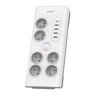 Prepäťová ochrana 6 zásuviek + 5 Philips USB Prepäťová ochrana 6 zásuviek + 5 Philips USB