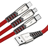 VYSTUDENÝ 3v1 MIKRO USB TYP-C KÁBEL IPHONE 3A QC30 VYSTUDENÝ 3v1 MIKRO USB TYP-C KÁBEL IPHONE 3A QC30