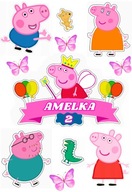 Oblátková torta PEPPA PIG + MENO Potlač cukru A4 Oblátková torta PEPPA PIG + MENO Potlač cukru A4