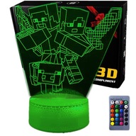 3D LED USB nočná lampa k darčeku MINECRAFT GAME 3D LED USB nočná lampa k darčeku MINECRAFT GAME