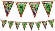 GIRLAND BANNER ZELENÉ VLAJKY PIXELY MINECRAFT 2,3M GIRLAND BANNER ZELENÉ VLAJKY PIXELY MINECRAFT 2,3M