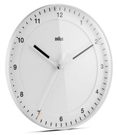 Moderné veľké biele nástenné hodiny Braun Silent