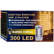 LED SVETELNÁ ZÁPONA 300 USB ZÁSADNÝCH LAMPIEL 3x3M PRE VNÚTORNÉ A VONKAJŠIE LED SVETELNÁ ZÁPONA 300 USB ZÁSADNÝCH LAMPIEL 3x3M PRE VNÚTORNÉ A VONKAJŠIE