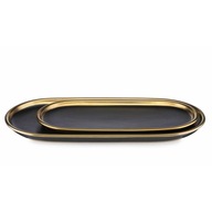 Dekoračné taniere Lovia Black Gold, cm, podnosy, sada na čierne glam sviečky Dekoračné taniere Lovia Black Gold, cm, podnosy, sada na čierne glam sviečky