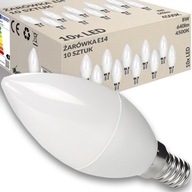10x VÝKONNÁ JASNÁ LED ŽIAROVKA E14 A60 8W 640lm 4500K NEUTRÁLNA BIELA FARBA 10x VÝKONNÁ JASNÁ LED ŽIAROVKA E14 A60 8W 640lm 4500K NEUTRÁLNA BIELA FARBA