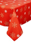Červený vianočný obrus so snehovými vločkami 80X100